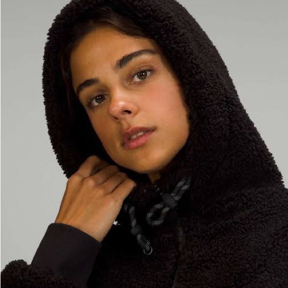 Textured Fleece 1/2 Zip Size 12 NWT LULUEMON BLACK - Picture 4 of 6